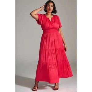Anthropologie Somerset Maxi Dress Satin Edition in Pink